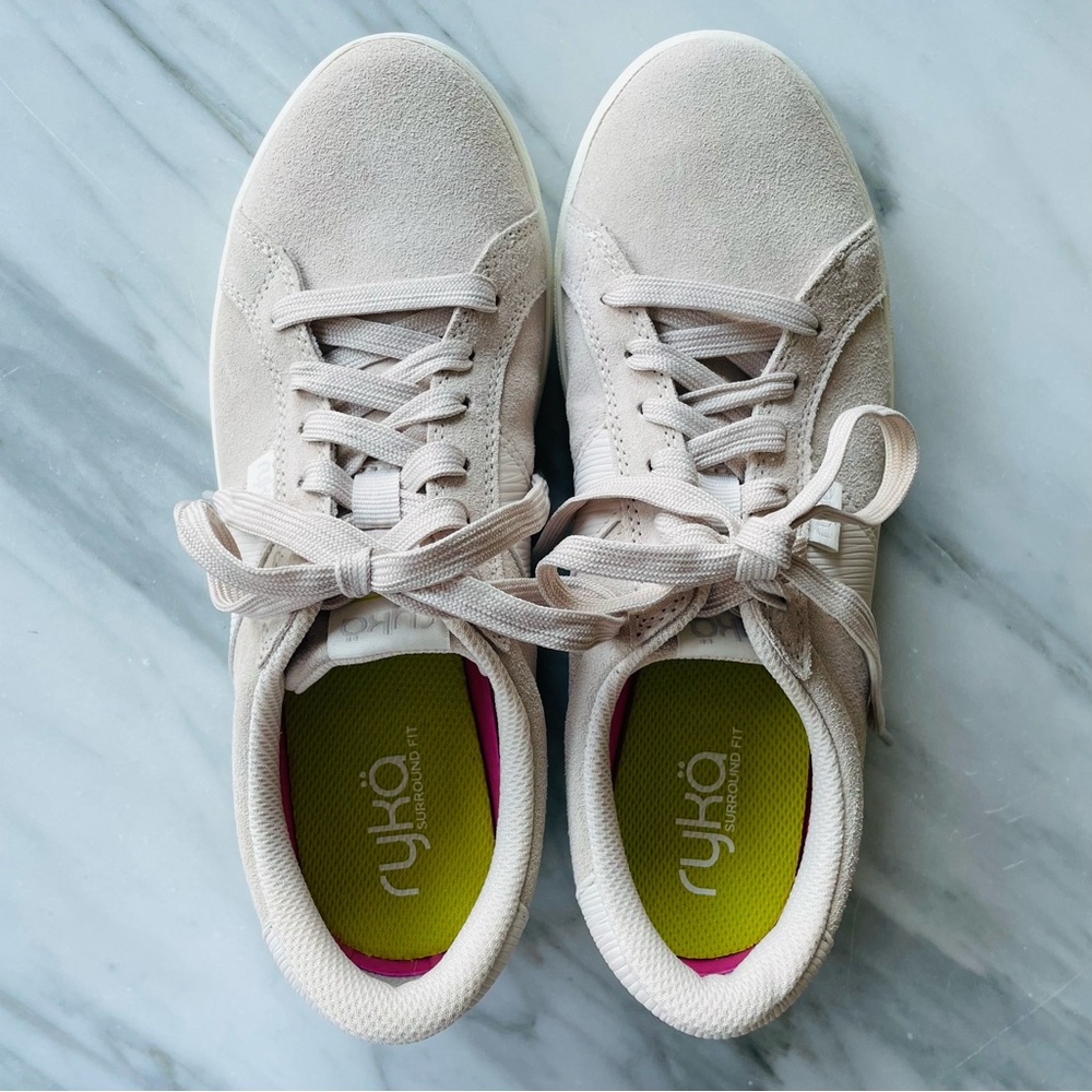 Ryka•NWOB•8•Suede Viv Classic Sneakers•Sand Beige•Lace-Up Closure•Padded Collar🌼 - Picture 9 of 16